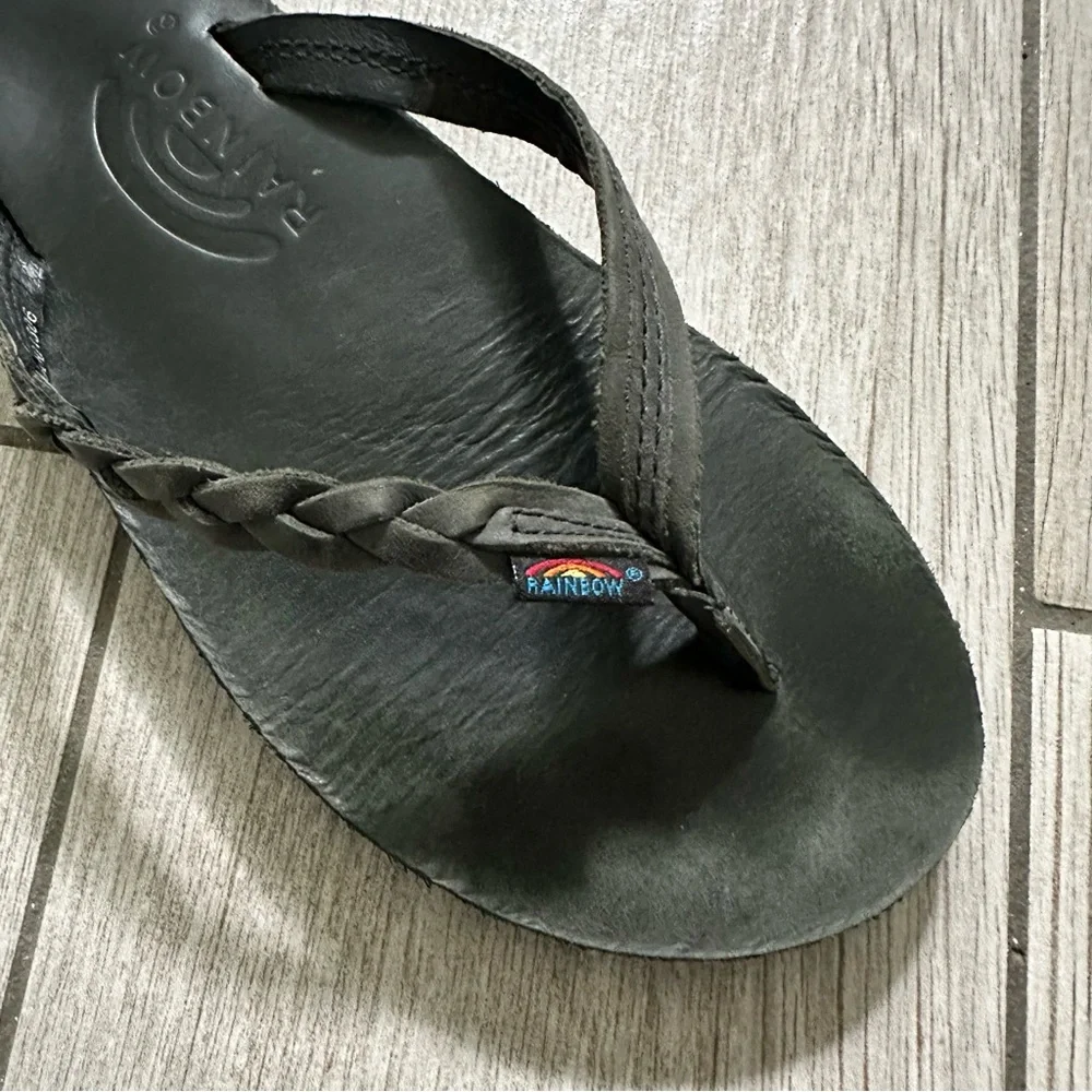 Rainbow Flirty Braidy Single Layer Leather Sandals - Picture 4 of 4